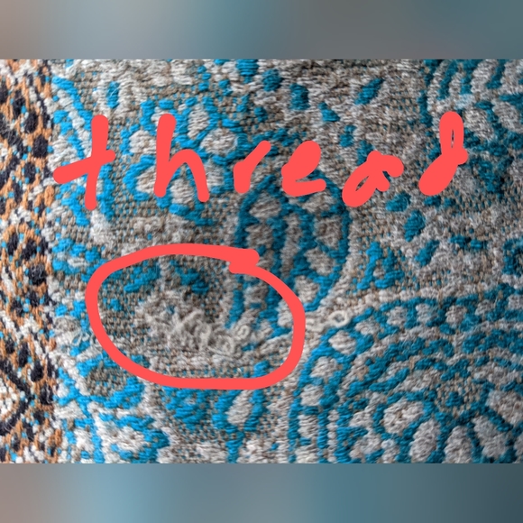 *Shawl in Taupe, Turquoise, Orange, Black - Picture 11 of 11